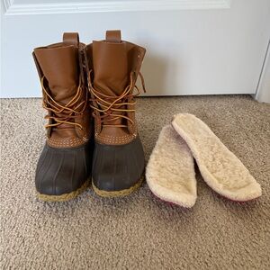 L.L. Bean Duck Boots with Removeable Shearling Insert - Size 6M